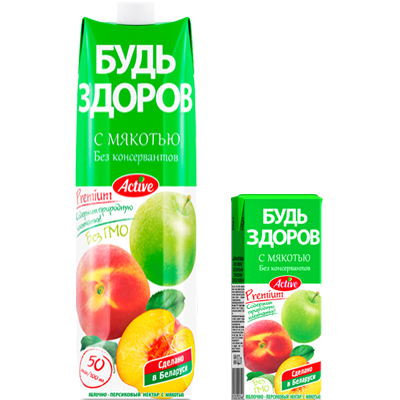 Нектары с мякотью «Будь Здоров» яблочно-персиковый | Интернет-магазин Gostpp